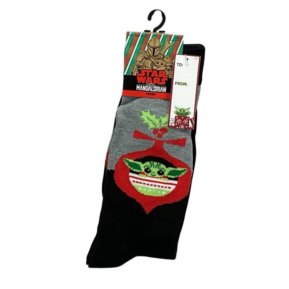 Disney Star Wars Christmas Crew Socks Mens Size 6.5 -12 Mandalorian Mickey Mouse - Picture 5 of 11